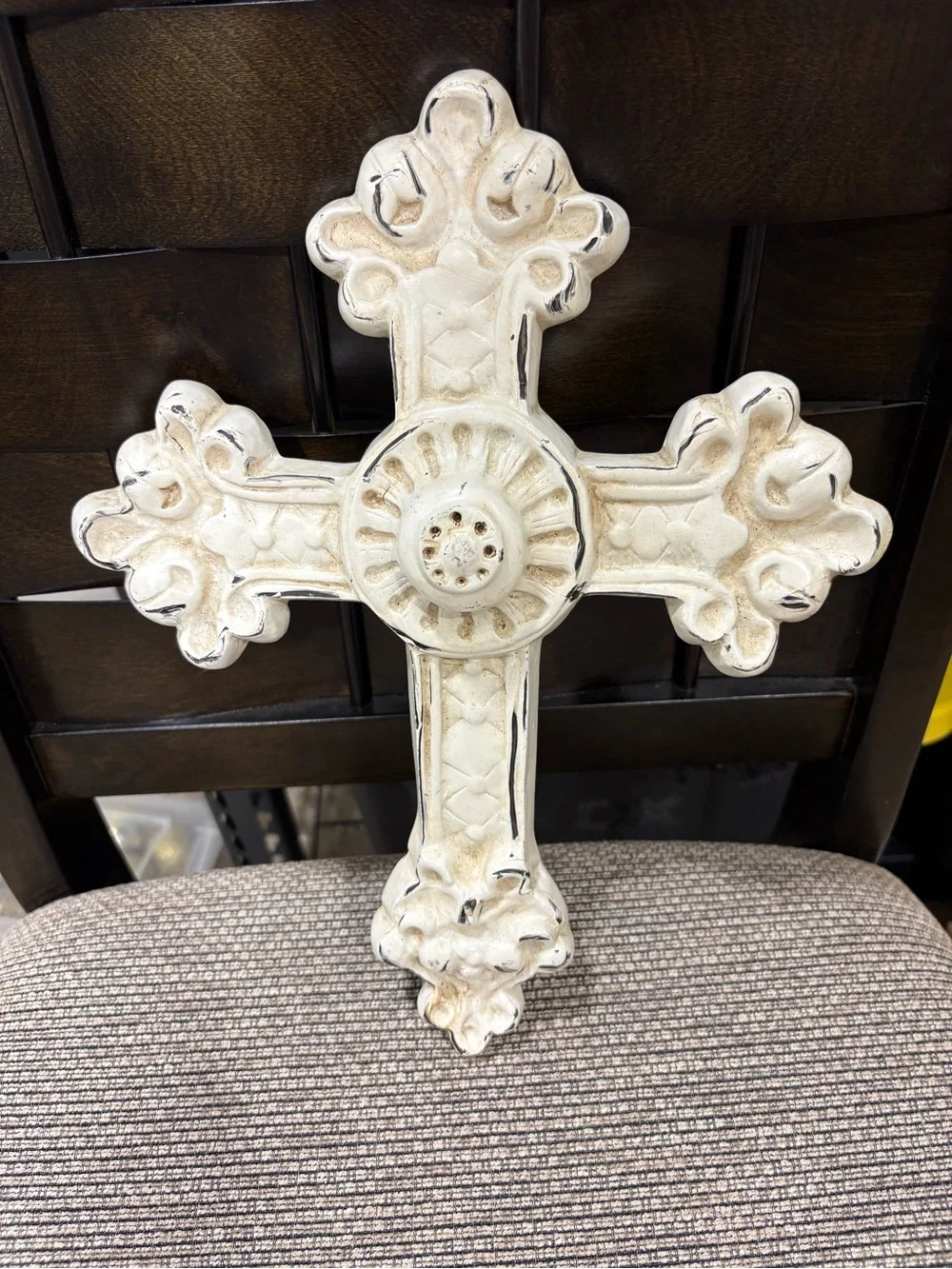 12x10” Distressed White Decorative Wall Cross - Brand Unspecified